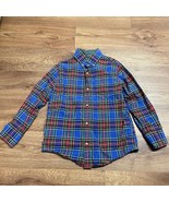 Crewcuts Boys Blue Plaid Long Sleeve Button Up Shirt Size Small 6/7 J.Crew - $23.76