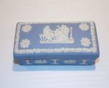 Wedgewood Jasperware Vesta Blue Match Trinket Box Made in England  - $44.98