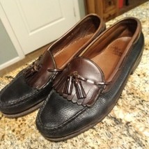 Allen Edmonds Mens 10.5 NASHUA Black/Brown Leather Tassel Kiltie Loafers... - $74.25