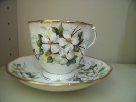 Royal Albert Bone China Cup and Saucer White Dogwood - £25.17 GBP