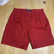 Polo Ralph Lauren Tyler Shorts Mens 36 Red All Over RL Flag Print - $611.93 MXN