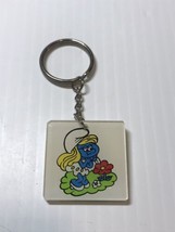 Vtg Smurfette Cartoon Keychain Key Ring - £11.84 GBP