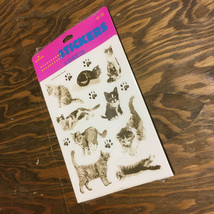 Vintage hallmark kitten and  cat stickers black and white never opened p... - $365.13 MXN
