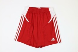 Vintage Adidas Mens Medium Spell Out Striped Running Jogging Soccer Shorts Red - £31.02 GBP