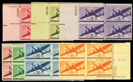 US Transport Airmail Stamps Complete Set of Plate Blocks Mint NH Scott C... - £39.92 GBP
