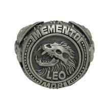 Leo Zodiac sign Skull sterling silver 925 biker Masonic Men's Ring Memen... - $150.00
