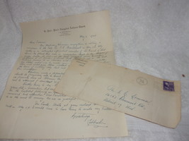 Vtg Letter From St. Peter Paul’s Evangelical Lutheran Church 1940 - $2.72 CAD