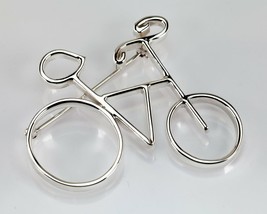 Vintage Sterling Silver Large Bicycle Brooch - $91.83