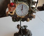WORKING AFRICAN ELEPHANT QUARTZ CLOCK 13&quot; X 7&quot; MOTHER AND BABY - $48.59