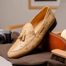 Aubiere Genuine Ostrich Quill Dress tassel Loafers Orix image 8