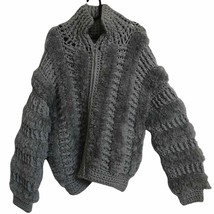 Vtg Andriano oversized fluffy zip up sweater - £63.90 GBP