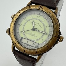 Field &amp;Stream Analog Digital Quartz Watch Men Bronze Leather~Buttons not... - $28.49