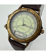 Field &amp;Stream Analog Digital Quartz Watch Men Bronze Leather~Buttons not... - $28.49