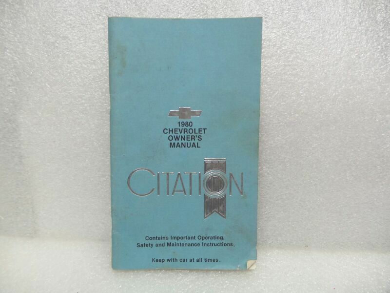 Primary image for CITATION  1980 Owners Manual 16094