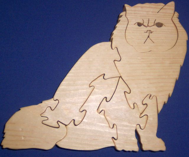 unique custom wooden puzzle cat with an attitude - $17.00