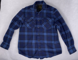 Anchorage Expedition Shirt Mens Size Medium Flannel Blue Plaid Long Sleeve - $15.59