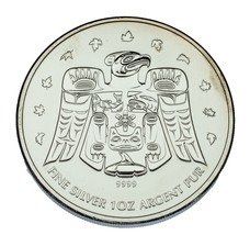 2009 Canadá 1 OZ Plateado Thunderbird Totem, 2010 Vancouver Olímpicos - $76.44