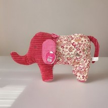 Pier 1 Elephant Plush Corduroy Paisley Polka Dot Hot Pink Embroidered Ey... - £13.79 GBP
