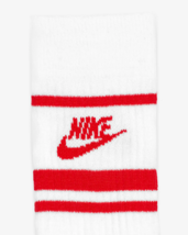 TWO Pair Adult Nike Sportswear Everyday Essential Logo Crew RED Socks Men 6 - 8 - $30.23