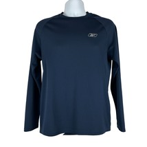 Reebok Long Sleeve Navy Crewneck Athletic Shirt Size M Polyester - $15.61