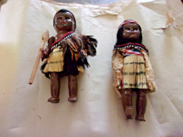 Vintage  New Zealand Māori dolls   5&#39;&#39;Tall  Boy &amp; Girl  Folk Art     1950&#39;s - £9.39 GBP