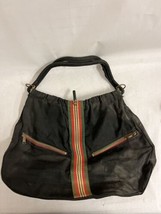 Vintage Z Mod Black Shoulder Bag Women&#39;s Purse w Pockets &amp; Green Red Str... - £17.11 GBP