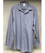 Brooks Brothers XL 17.5 - 6/7 Blue Shirt Regent No Iron All Cotton Geome... - $443.20 MXN
