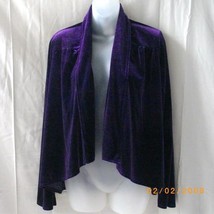 New medium Fashionista purple velvet long-sleeved draped jacket - $40.00