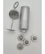 Vintage Aluminum Cake Decorator Set 4 Tips Frosting Piping Tool Cookie F... - $18.05 CAD