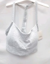 Auden Large Heather Gray Cotton Seamless Padded Bralette Racerback image 2