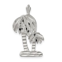 Sterling Silver Palm Trees Pendant Charm FindingKing Jewerly 27mm x 17mm - £12.49 GBP