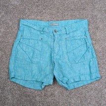Hornytoad Shorts Women 4 Blue Linen Breezy Casual Summer Coastal Beach Farflung - £11.79 GBP