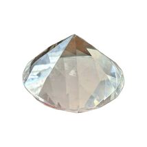 Large Faceted Clear Glass Art Glass Glossy Decorative Paperweight Ornament - $8.91