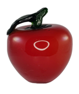 Art Glass Red Apple Fruit Fake Faux Home Decor - £7.63 GBP