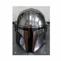 Steel Mandalorian Helmet With Liner and Chin Strap(For LARP/Role Plays/Costumes) - £87.18 GBP+