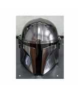 Steel Mandalorian Helmet With Liner and Chin Strap(For LARP/Role Plays/C... - £87.32 GBP+