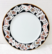 Tiffany &amp; Co Playing Card 7 3/4 inch Black Background Gold Trim Plate - $24.26