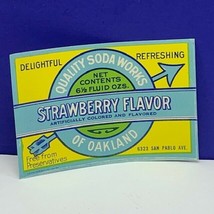 Vintage label soda pop ephemera paper vtg Strawberry of Oakland san pabl... - £9.23 GBP
