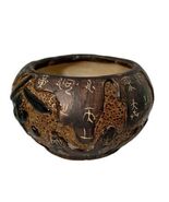 Ceramic Pot Bonsai Round Asian Art Pottery Vase Sketching 5&quot; x 5&quot;x 4&quot; Fl... - $32.09 CAD