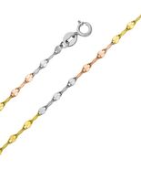 Genuine 14k Tri-tone Gold 1.5mm Stamped Mirror Chain Necklace 16" 18" 20... - $195.00+