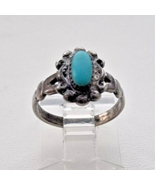 BELL TRADING POST VINTAGE 925 STERLING SILVER NATURAL TURQUOISE RING SIZ... - €50,49 EUR