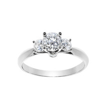 Solid Genuine 14k White Gold 3/4ct Round Fine Cubic Zirconia Engagement ... - $6,886.37 MXN+