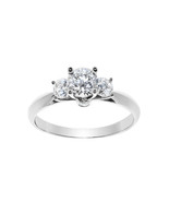 Solid Genuine 14k White Gold 3/4ct Round Fine Cubic Zirconia Engagement ... - $371.00+