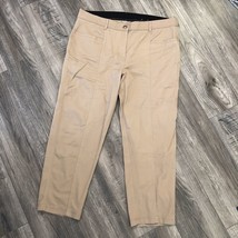 Chicos Pants Tan Stretch Cotton Lyocell Lightweight Pants Pockets Size 3 XL 16 - £18.23 GBP