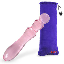 LeLuv Glass Dildo with Ribbed Straight Shaft and Round Tip with Velvety ... - £26.85 GBP