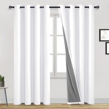 Dwcn White 100% Blackout Curtains 84 Inches Long For Living, White,52&quot; W... - £33.81 GBP
