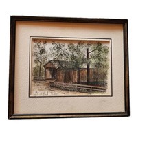 June A. Isaac Lithograph Print Brown Co. Bridge Whiteoak Creek Built 1878   - £27.48 GBP