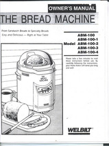 OEM Welbilt Dak ABM100 Bread Machine User Manual &amp; Recipes Booklet - £14.34 GBP