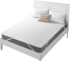 Ele Eleoption Quilted Fitted Mattress Pad Cover Waterproof Full Size Mattress - £36.70 GBP