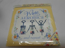 New Sentiment Tea Towel H&amp;H Gift Wine Aerobics dbl sided design History ... - £10.07 GBP